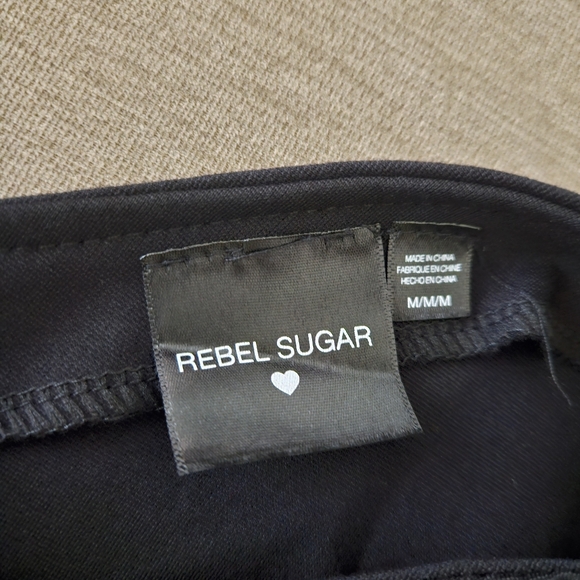 Rebel Sugar black sheath midi dress ahort sleeves v back - Picture 9 of 13